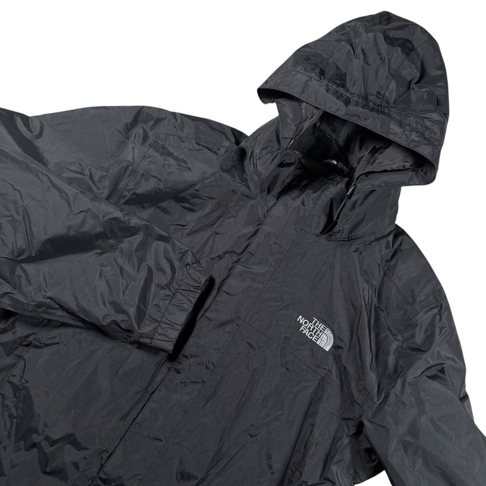 North Face Men L Black Hooded Rain Jacket‎ Dryvent Windbreaker ripstop gorpcore